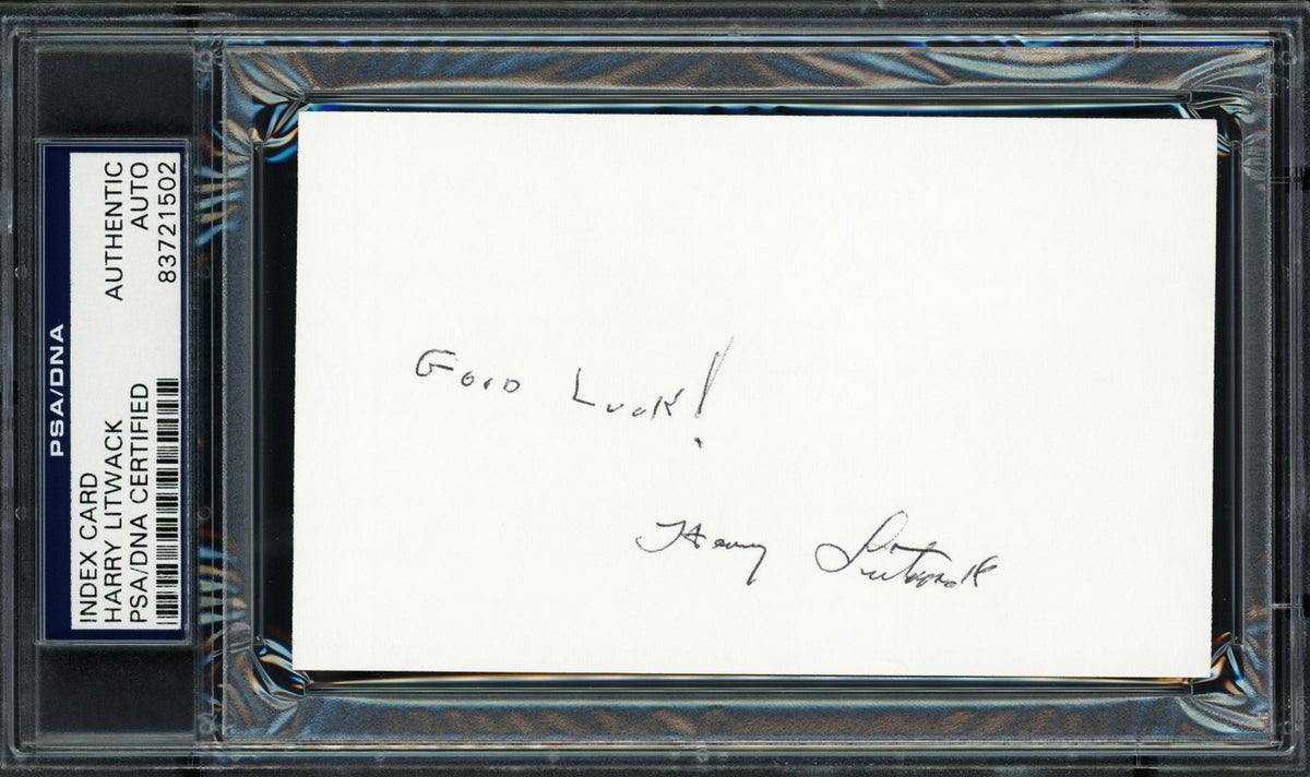 Harry Litwack Autographed 3x5 Index Card Temple University Owls Coach "Good Luck!" PSA/DNA #83721502