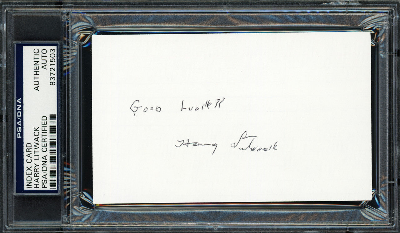 Harry Litwack Autographed 3x5 Index Card Temple University Owls Coach "Good Luck!" PSA/DNA #83721503