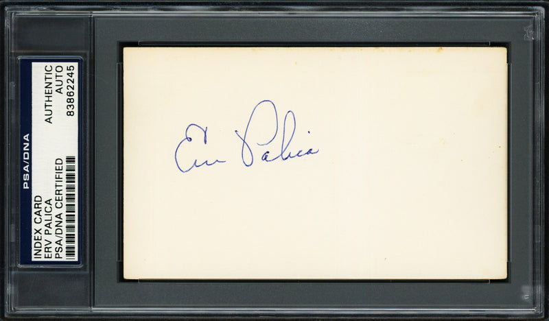 Erv Palica Autographed 3x5 Index Card Brooklyn Dodgers PSA/DNA #83862245