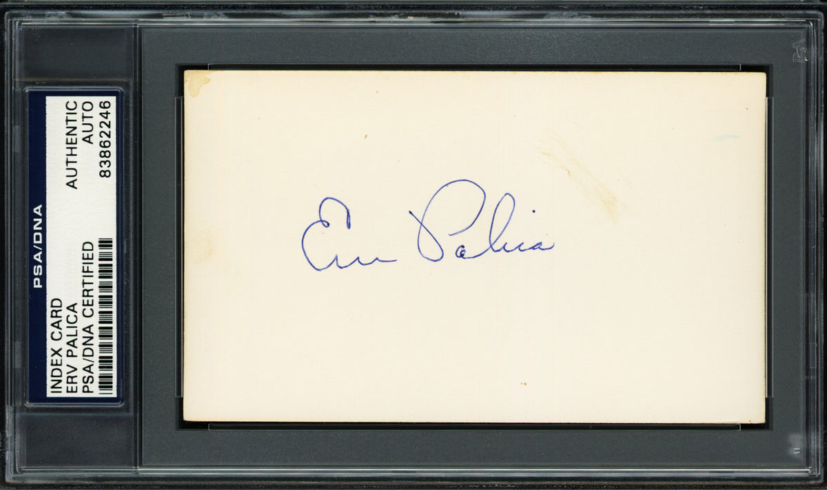 Erv Palica Autographed 3x5 Index Card Brooklyn Dodgers PSA/DNA #83862246
