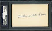 Arthur "Art" Parks Autographed 3x5 Index Card Brooklyn Dodgers PSA/DNA #83862256