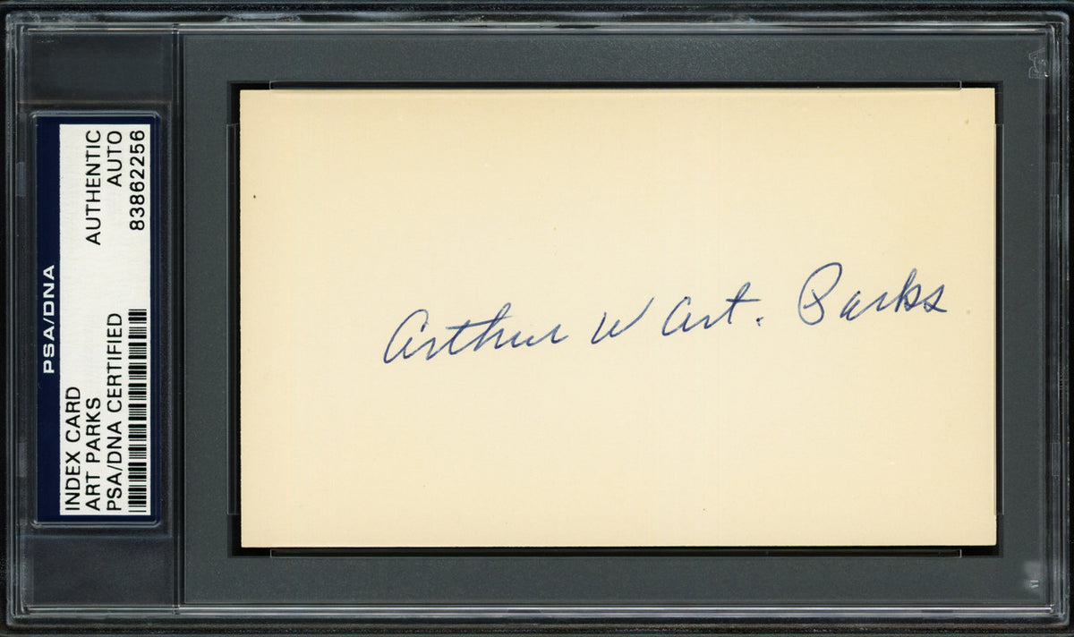 Arthur "Art" Parks Autographed 3x5 Index Card Brooklyn Dodgers PSA/DNA #83862256