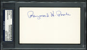Raymond Poole Autographed 3x5 Index Card Philadelphia A's PSA/DNA #83862265