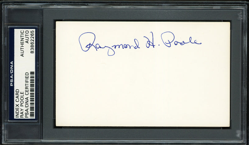 Raymond Poole Autographed 3x5 Index Card Philadelphia A's PSA/DNA #83862265
