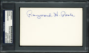 Raymond Poole Autographed 3x5 Index Card Philadelphia A's PSA/DNA #83862267