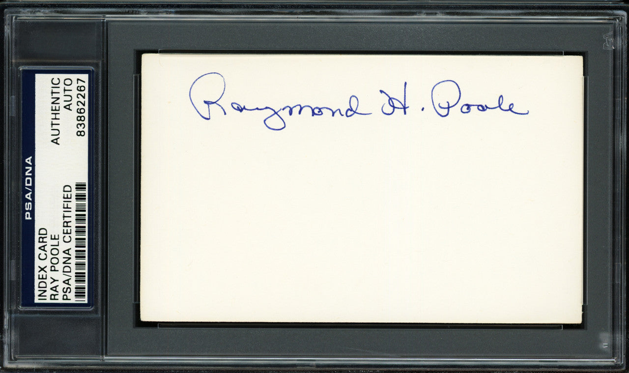 Raymond Poole Autographed 3x5 Index Card Philadelphia A's PSA/DNA #83862267