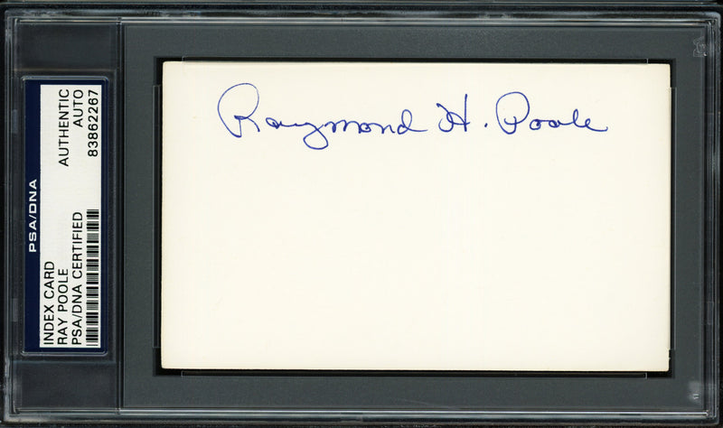 Raymond Poole Autographed 3x5 Index Card Philadelphia A's PSA/DNA #83862267