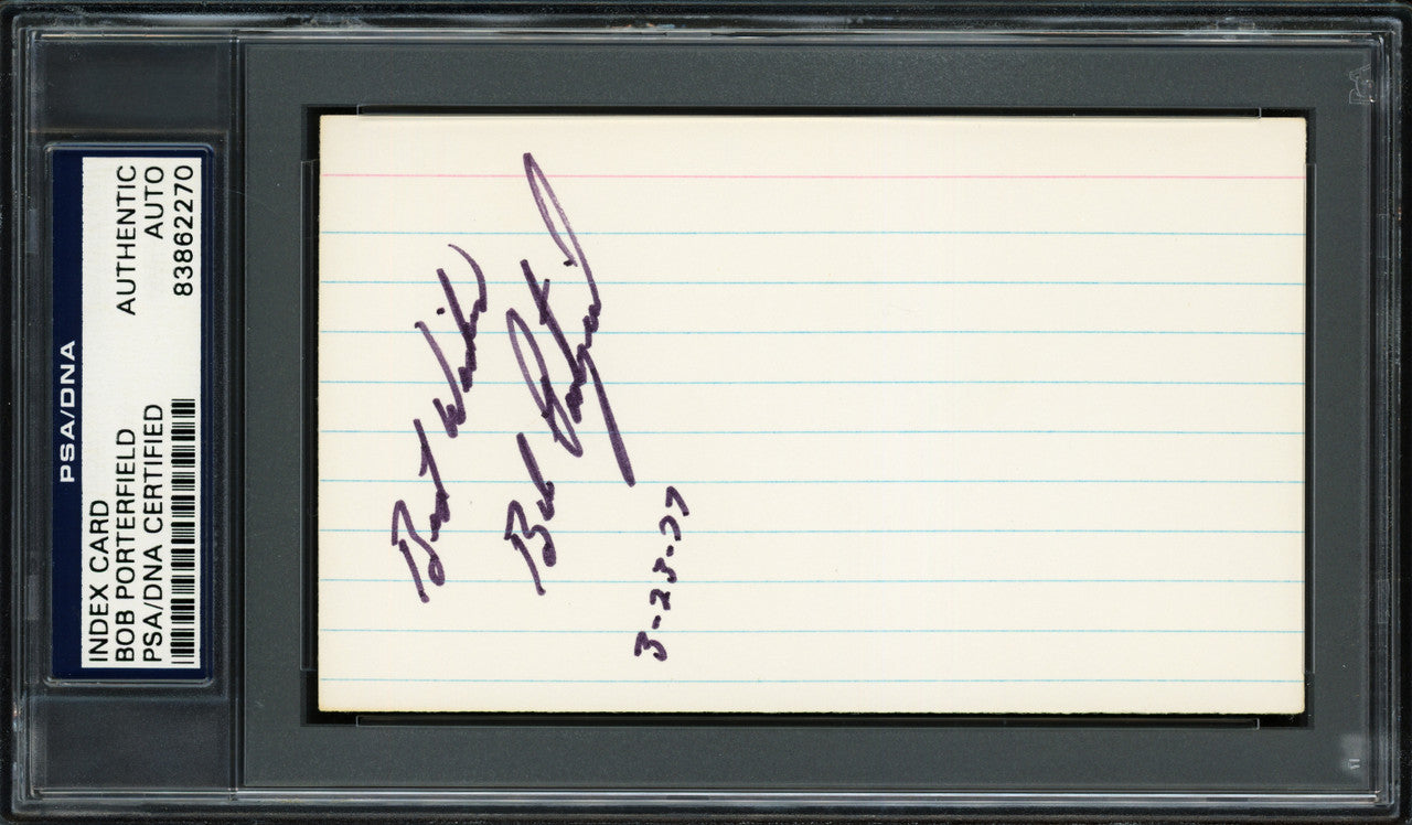 Bob Porterfield Autographed 3x5 Index Card New York Yankees, Boston Red Sox "Best Wishes" PSA/DNA #83862270