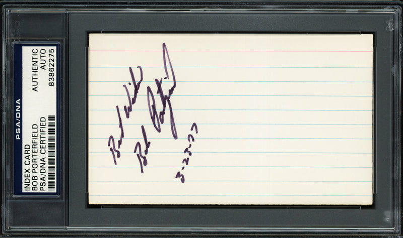 Bob Porterfield Autographed 3x5 Index Card New York Yankees, Boston Red Sox "Best Wishes" PSA/DNA #83862275