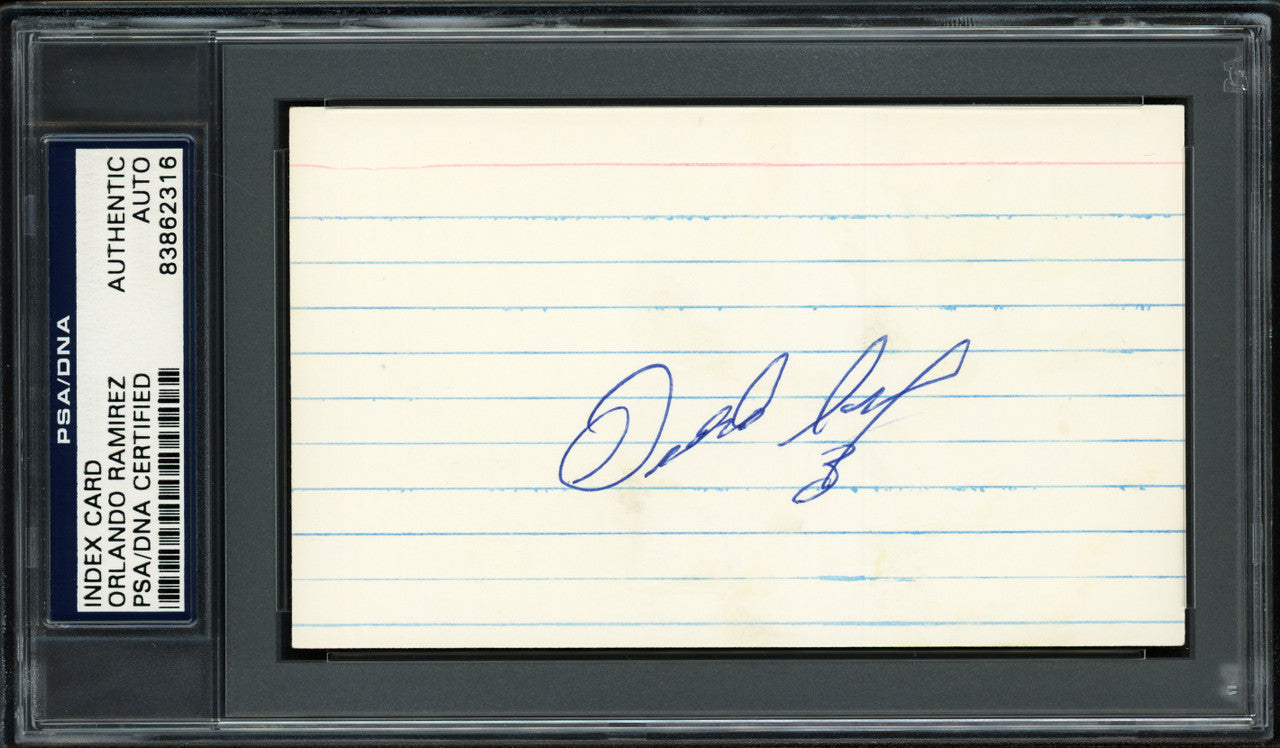 Orlando Ramirez Autographed 3x5 Index Card California Angels PSA/DNA #83862316