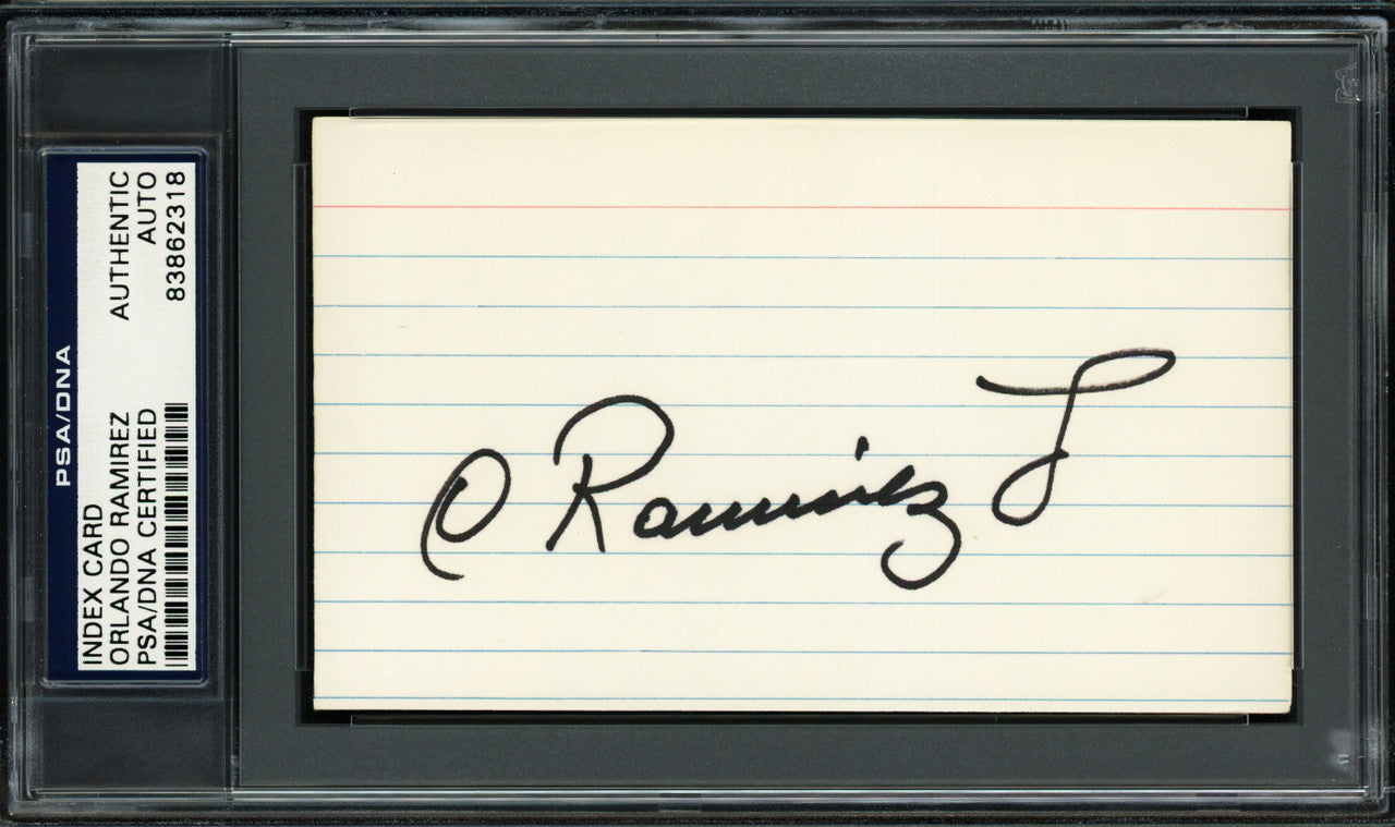 Orlando Ramirez Autographed 3x5 Index Card California Angels PSA/DNA #83862318