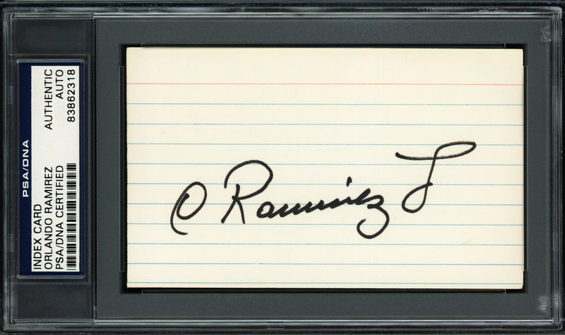 Orlando Ramirez Autographed 3x5 Index Card California Angels PSA/DNA #83862318
