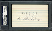 Allen "Dutch" Romberger Autographed 3x5 Index Card Philadelphia A's "Best of Luck" PSA/DNA #83862350
