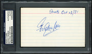 Goodwin "Goody" Rosen Autographed 3x5 Index Card Brooklyn Dodgers "Good Luck" PSA/DNA #83862359