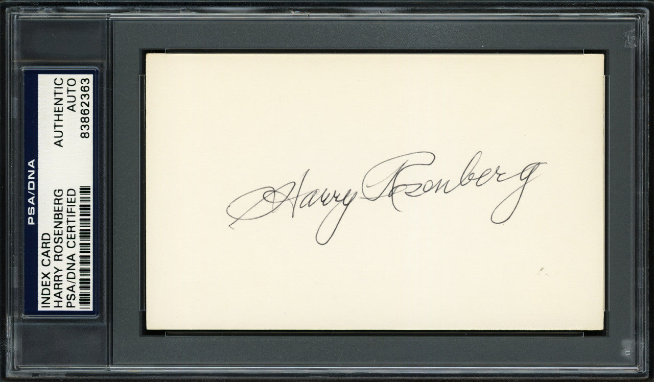 Harry Rosenberg Autographed 3x5 Index Card New York Giants PSA/DNA #83862363