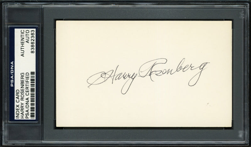 Harry Rosenberg Autographed 3x5 Index Card New York Giants PSA/DNA #83862363