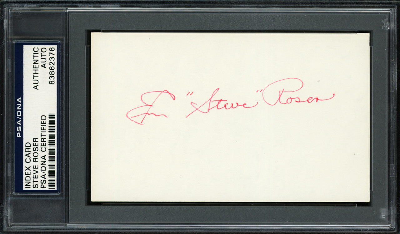 Emerson "Steve" Roser Autographed 3x5 Index Card New York Yankees, Boston Braves PSA/DNA #83862376