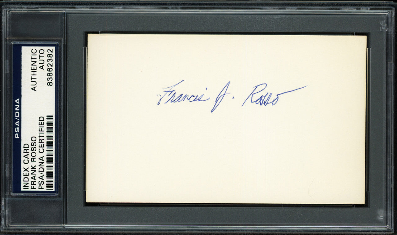Francis "Frank" Rosso Autographed 3x5 Index Card New York Giants PSA/DNA #83862382