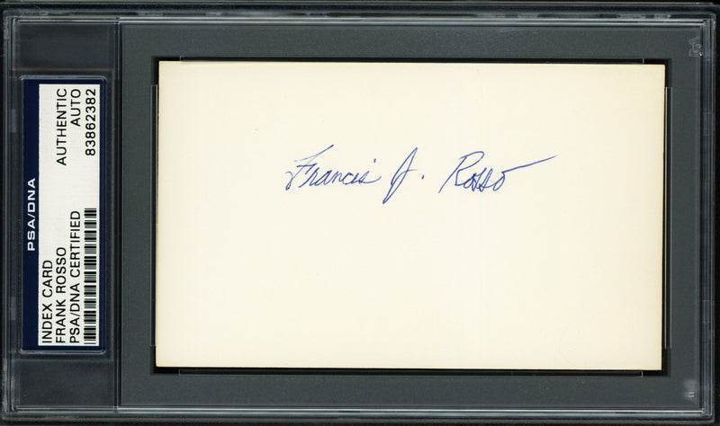 Francis "Frank" Rosso Autographed 3x5 Index Card New York Giants PSA/DNA #83862382