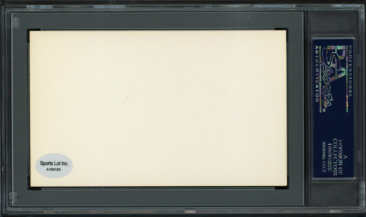 Francis "Frank" Rosso Autographed 3x5 Index Card New York Giants PSA/DNA #83862382