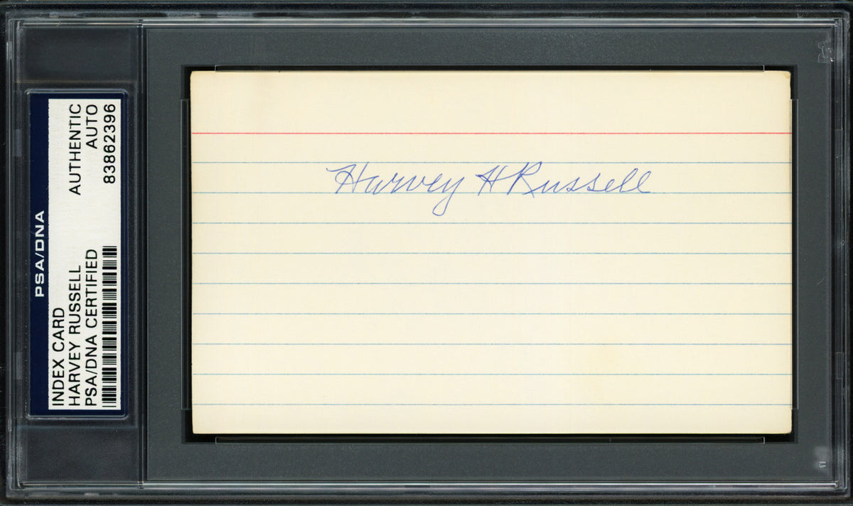 Harvey H. Russell Autographed 3x5 Index Card Baltimore Terrapins PSA/DNA #83862396