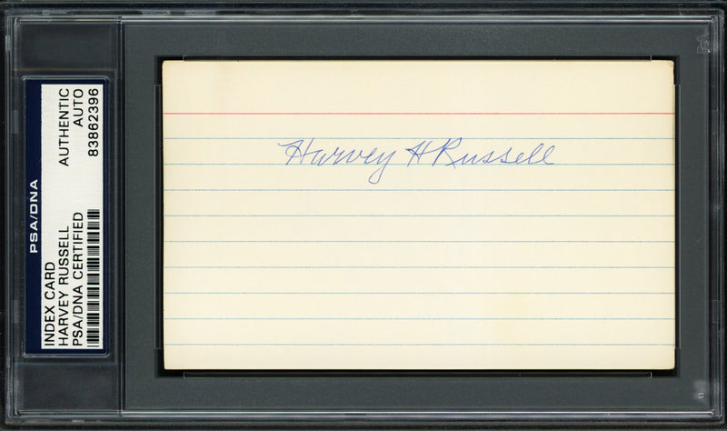 Harvey H. Russell Autographed 3x5 Index Card Baltimore Terrapins PSA/DNA #83862396
