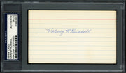 Harvey H. Russell Autographed 3x5 Index Card Baltimore Terrapins PSA/DNA #83862397