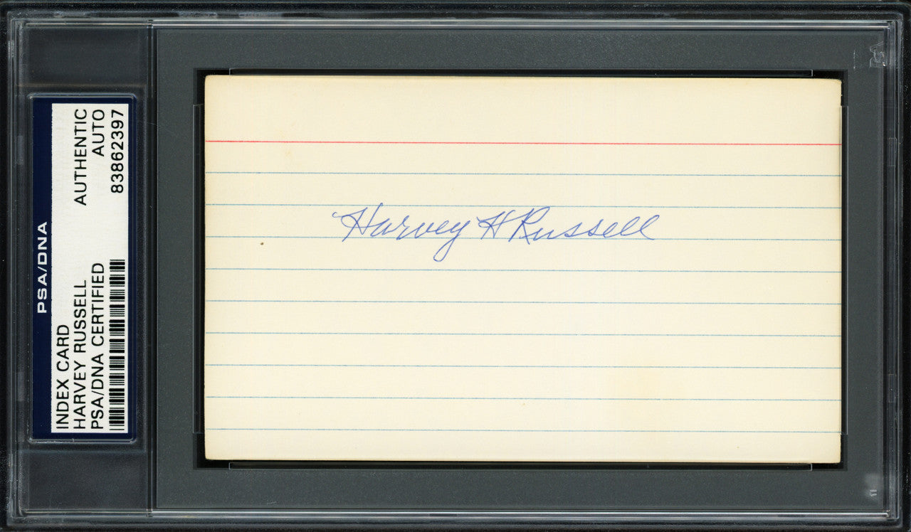 Harvey H. Russell Autographed 3x5 Index Card Baltimore Terrapins PSA/DNA #83862397