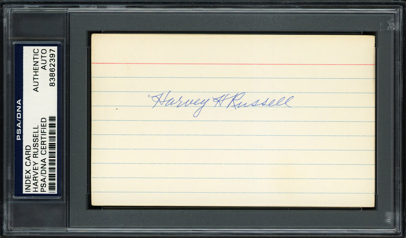 Harvey H. Russell Autographed 3x5 Index Card Baltimore Terrapins PSA/DNA #83862397