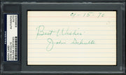 John "Johnny" Schulte Autographed 3x5 Index Card New York Yankees "Best Wishes" PSA/DNA #83862405