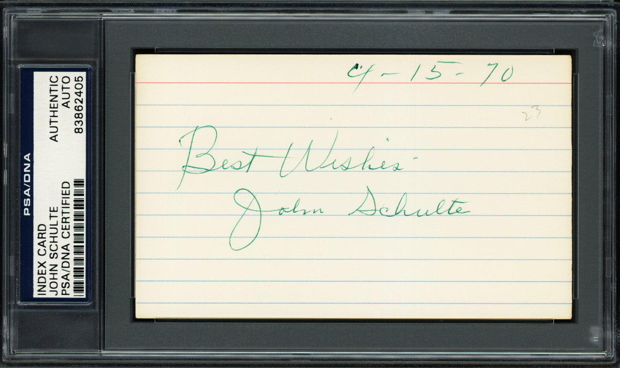 John "Johnny" Schulte Autographed 3x5 Index Card New York Yankees "Best Wishes" PSA/DNA #83862405