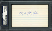 Marion Brooks M.B. "Pat" Tobin Autographed 3x5 Index Card Philadelphia A's PSA/DNA #83862454