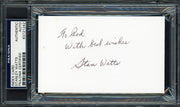Stanley "Stan" Watts Autographed 3x5 Index Card BYU Cougars Coach "Kindest Regards" PSA/DNA #83721242