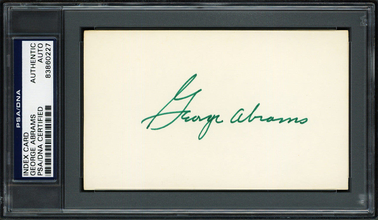 George Abrams Autographed 3x5 Index Card Cincinnati Reds PSA/DNA #83860227
