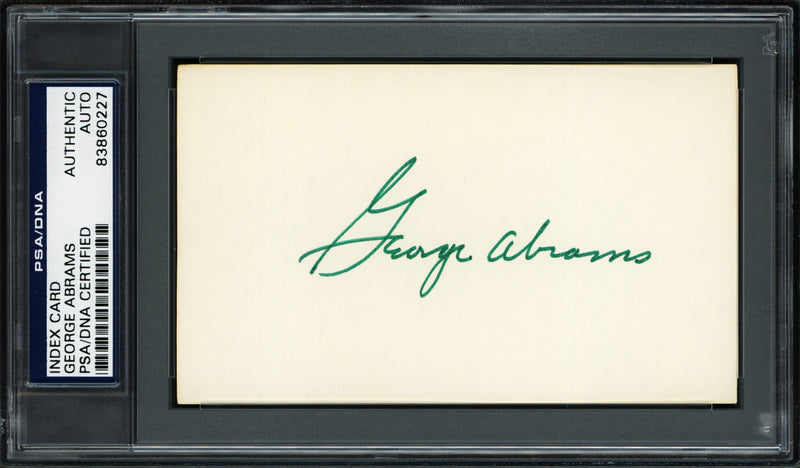 George Abrams Autographed 3x5 Index Card Cincinnati Reds PSA/DNA #83860227