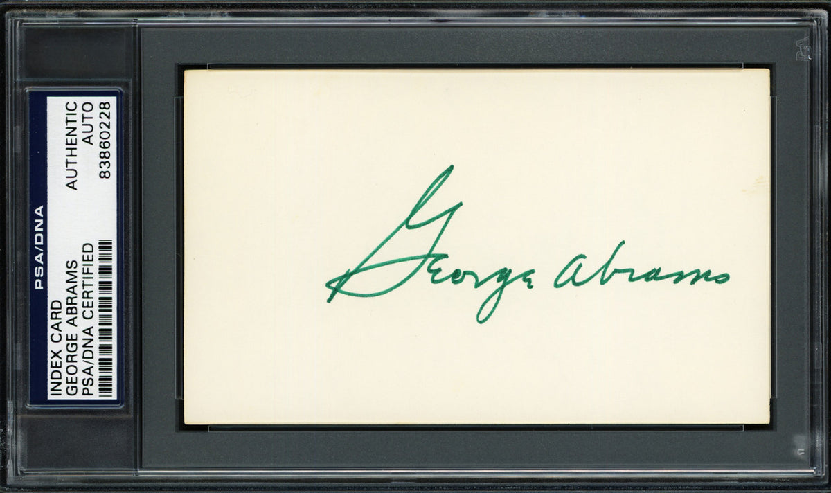 George Abrams Autographed 3x5 Index Card Cincinnati Reds PSA/DNA #83860228