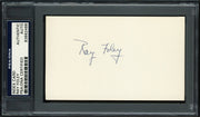 Raymond Foley Autographed 3x5 Index Card New York Giants PSA/DNA #83862488