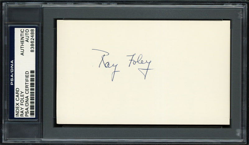 Raymond Foley Autographed 3x5 Index Card New York Giants PSA/DNA #83862488