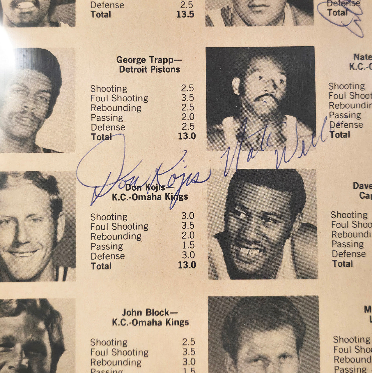 John Brisker Autographed 7x11 Magazine Page Photo Seattle Supersonics With 8 Total Signatures Beckett BAS #17402407