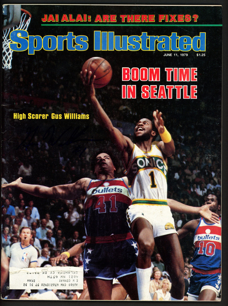 Gus Williams Autographed Sports Illustrated Sports Illustrated Magazine Seattle Supersonics MCS Holo #51023