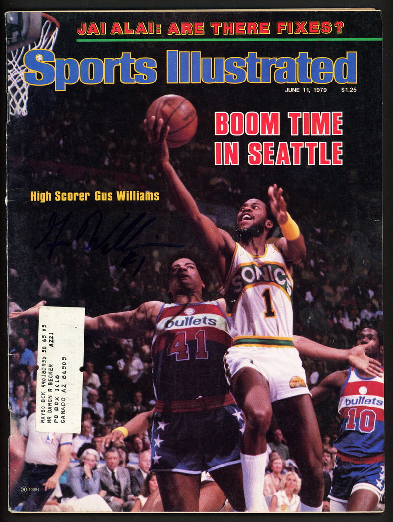 Gus Williams Autographed Sports Illustrated Sports Illustrated Magazine Seattle Supersonics MCS Holo #51022