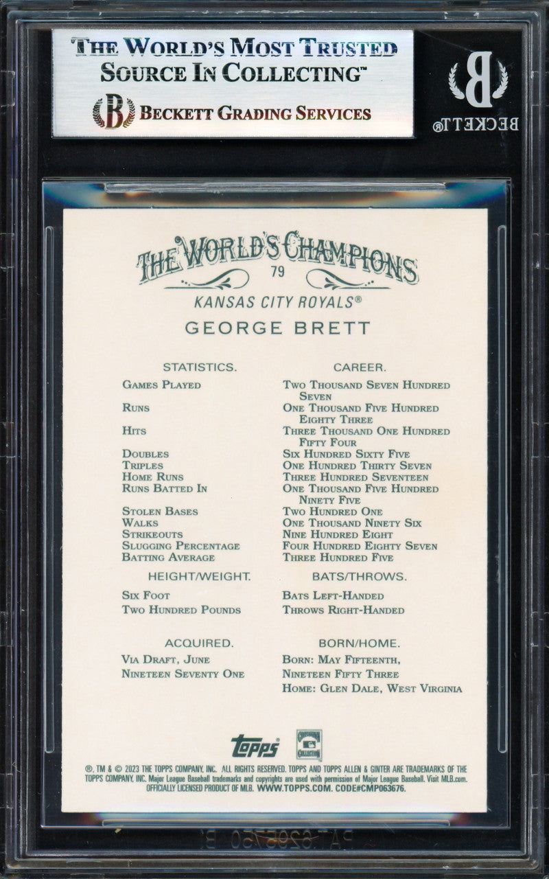George Brett Autographed 2023 Topps Allen & Ginter Card #79 Kansas City Royals Beckett BAS #17830820