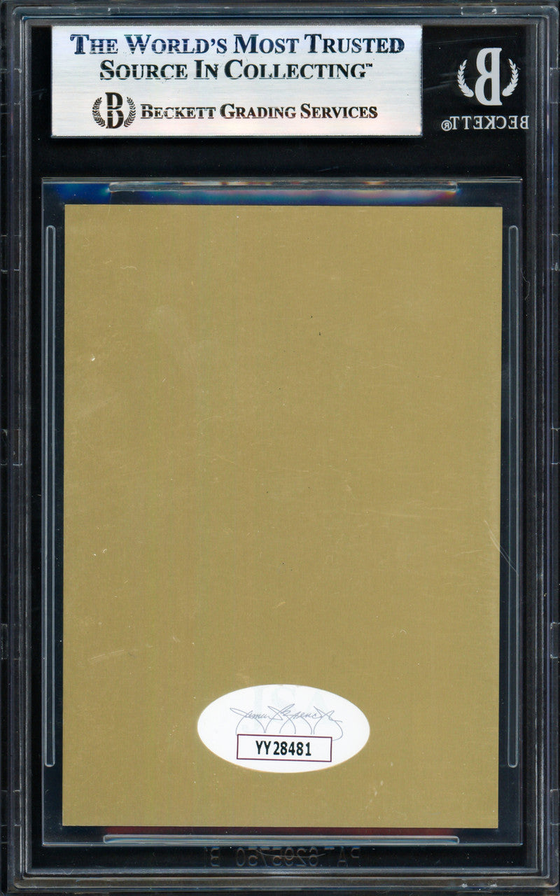 Ted Williams Autographed 1981 Hall of Fame Metallic Plaque Card Boston Red Sox Beckett BAS #17830389