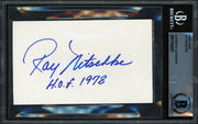 Ray Nitschke Autographed 3x5 Index Card Green Bay Packers "HOF 1978" Beckett BAS #17402437