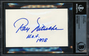Ray Nitschke Autographed 3x5 Index Card Green Bay Packers "HOF 1978" Beckett BAS #17402445