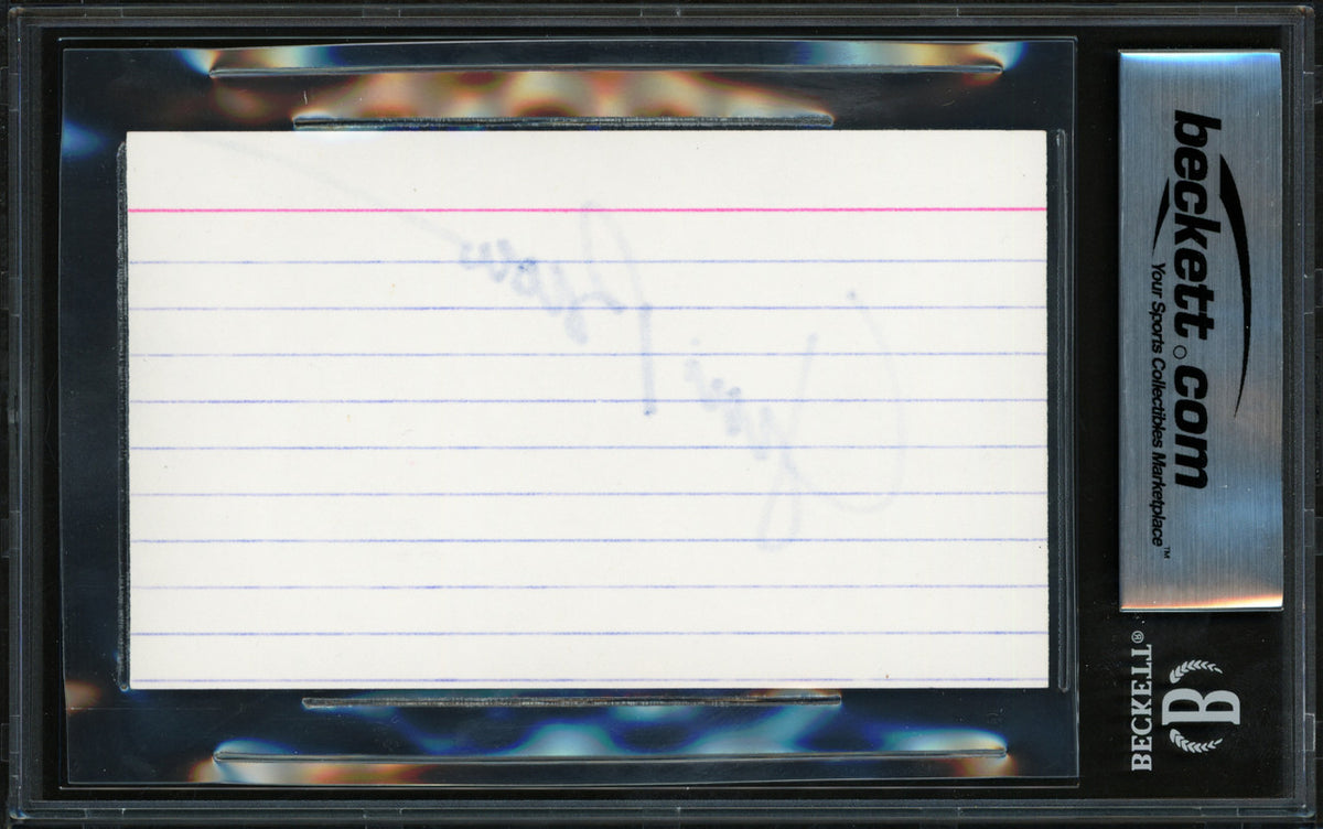 Jim Brown Autographed 3x5 Index Card Cleveland Browns Auto Grade Gem Mint 10 Beckett BAS #17401918
