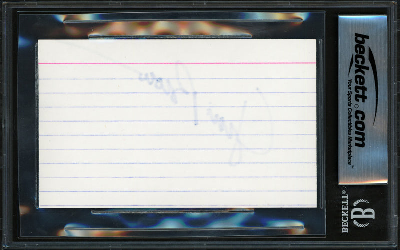 Jim Brown Autographed 3x5 Index Card Cleveland Browns Auto Grade Gem Mint 10 Beckett BAS #17401918
