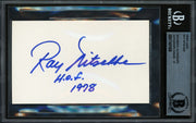 Ray Nitschke Autographed 3x5 Index Card Green Bay Packers Auto Grade Gem Mint 10 "HOF 1978" Beckett BAS #17401909