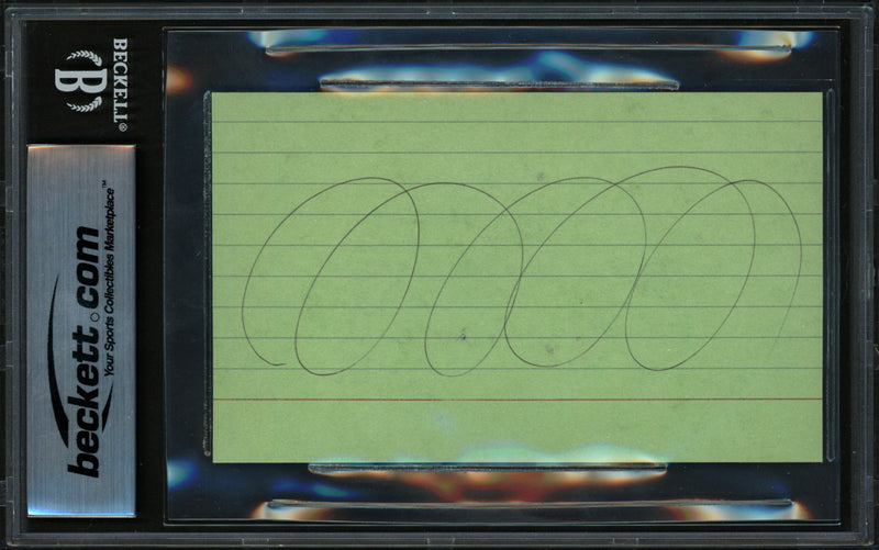 Ray Nitschke Autographed 3x5 Index Card Green Bay Packers Auto Grade Gem Mint 10 "HOF 1978" Beckett BAS #17401911