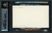 Leon Day Autographed 3x5 Index Card Negro Leagues "Best wishes" Beckett BAS #17856794